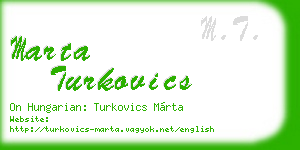 marta turkovics business card